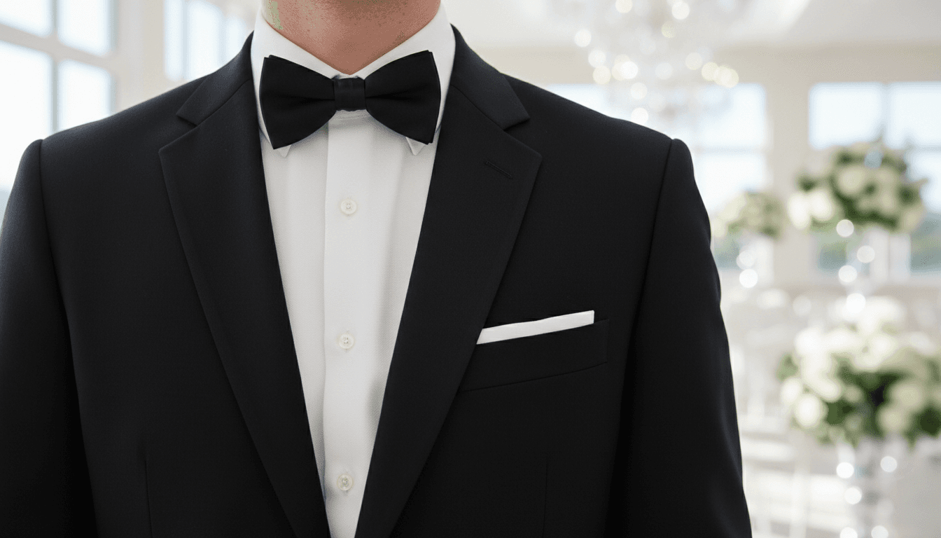 Suti nyeusi na mtazamo wa professional elegance